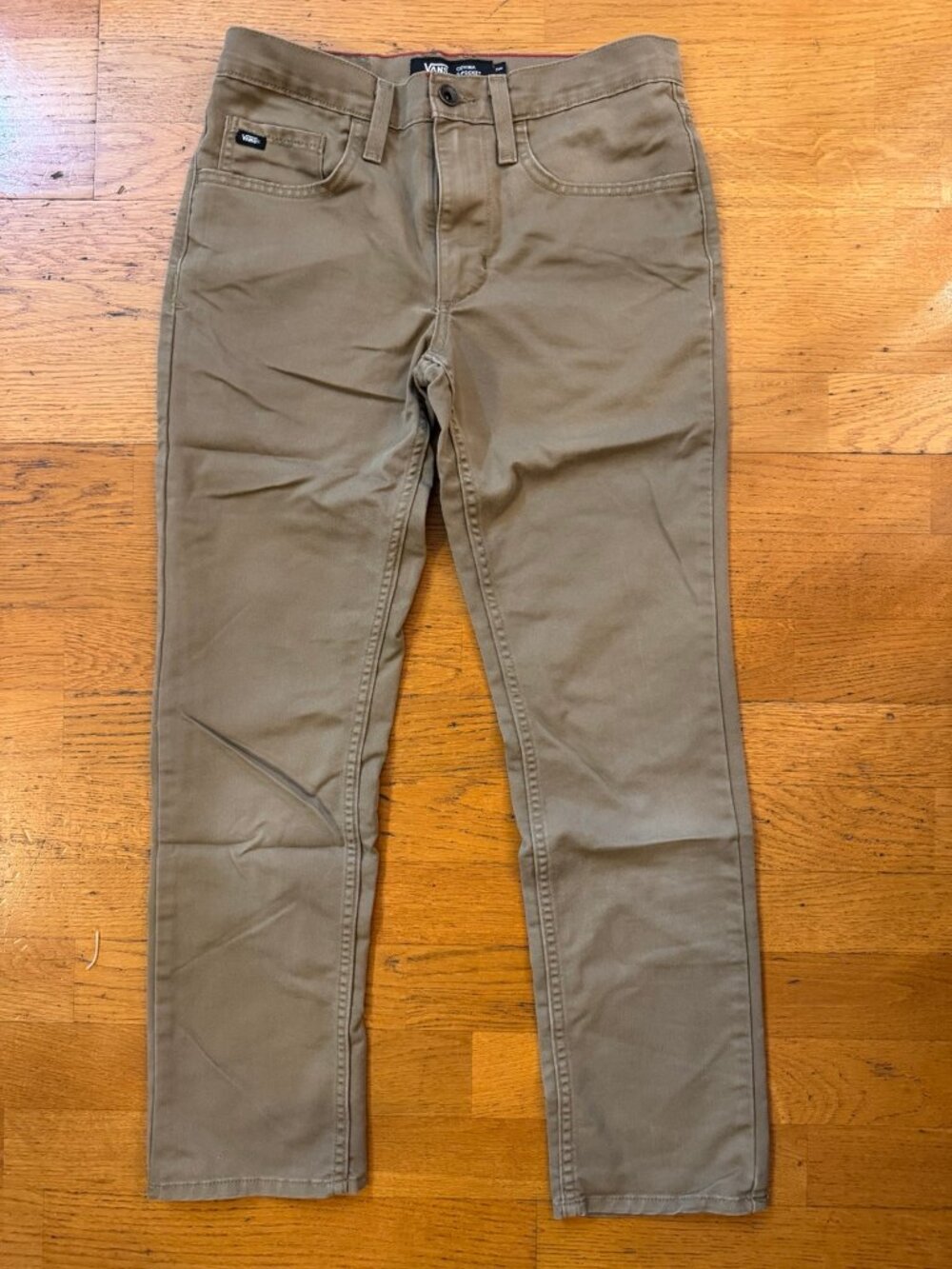 Vans Covina 5-Pocket Boys Tan Khaki Pants Size 27/14